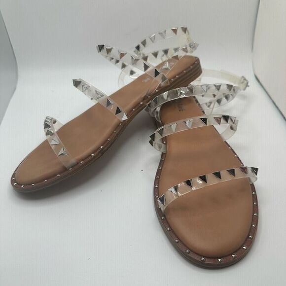 CUSHIONAIRE Women's Studded Ankle strap sandal with Memory Foam 8.5 CLEAR - Picture 7 of 7